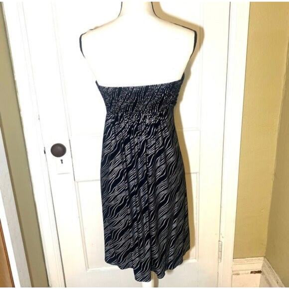 Women’s Express Black Silver Empire Waist Halter Top Cocktail Dress Size Small - Picture 6 of 10
